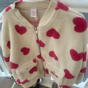Woman’s Heart Pattern Fleece Jacket